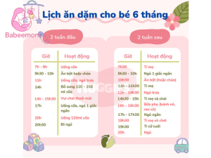 ảnh lịch ăn dặm cho bé 5 6 tháng