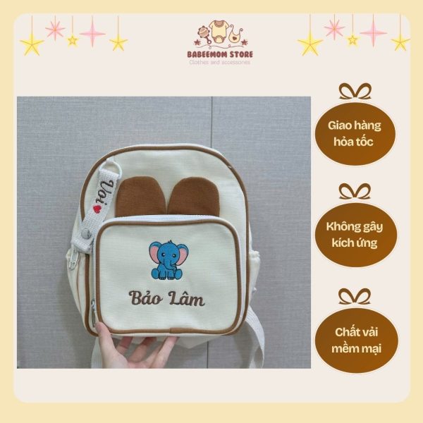 Cặp thêu tên màu trắng