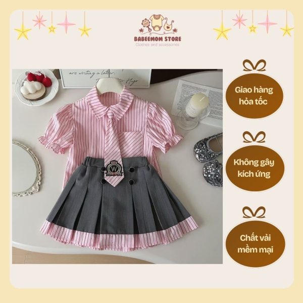Combo váy cho bé gái màu hồng