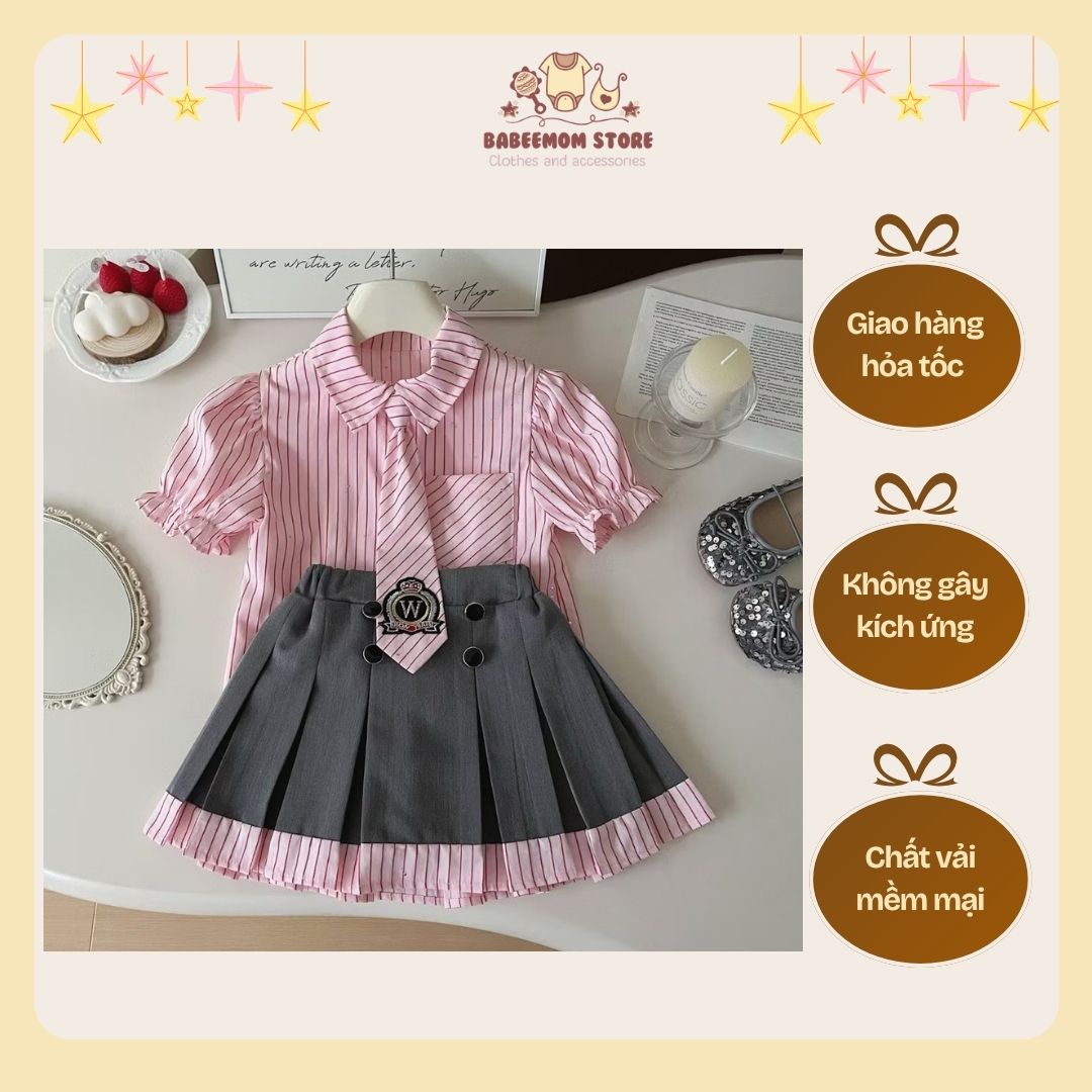 Combo váy cho bé gái màu hồng