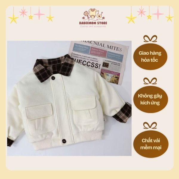 Áo bông cho bé màu trắng