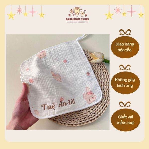 Khăn yến thêu tên cho bé