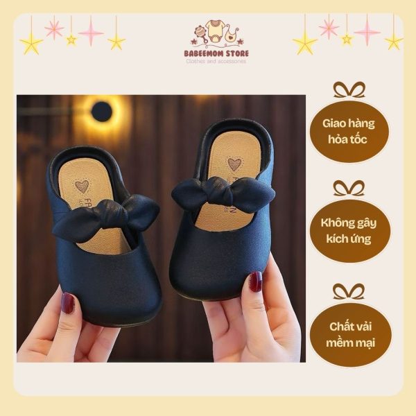 Dép cho bé gái màu đen