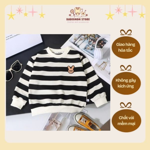 Áo thun sọc trắng  - đen