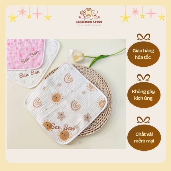 Khăn thêu tên cho bé