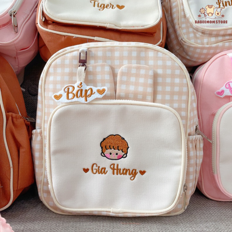 Balo thêu tên mẫu mới cho bé tại Babeemom