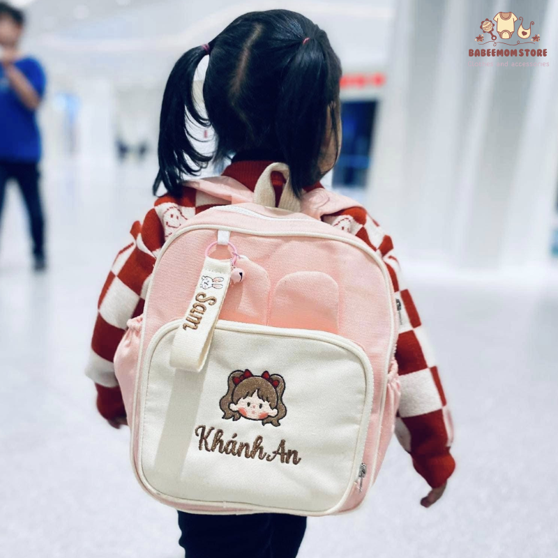 Balo mẫu giáo thêu tên cho bé thiết kế dễ thương