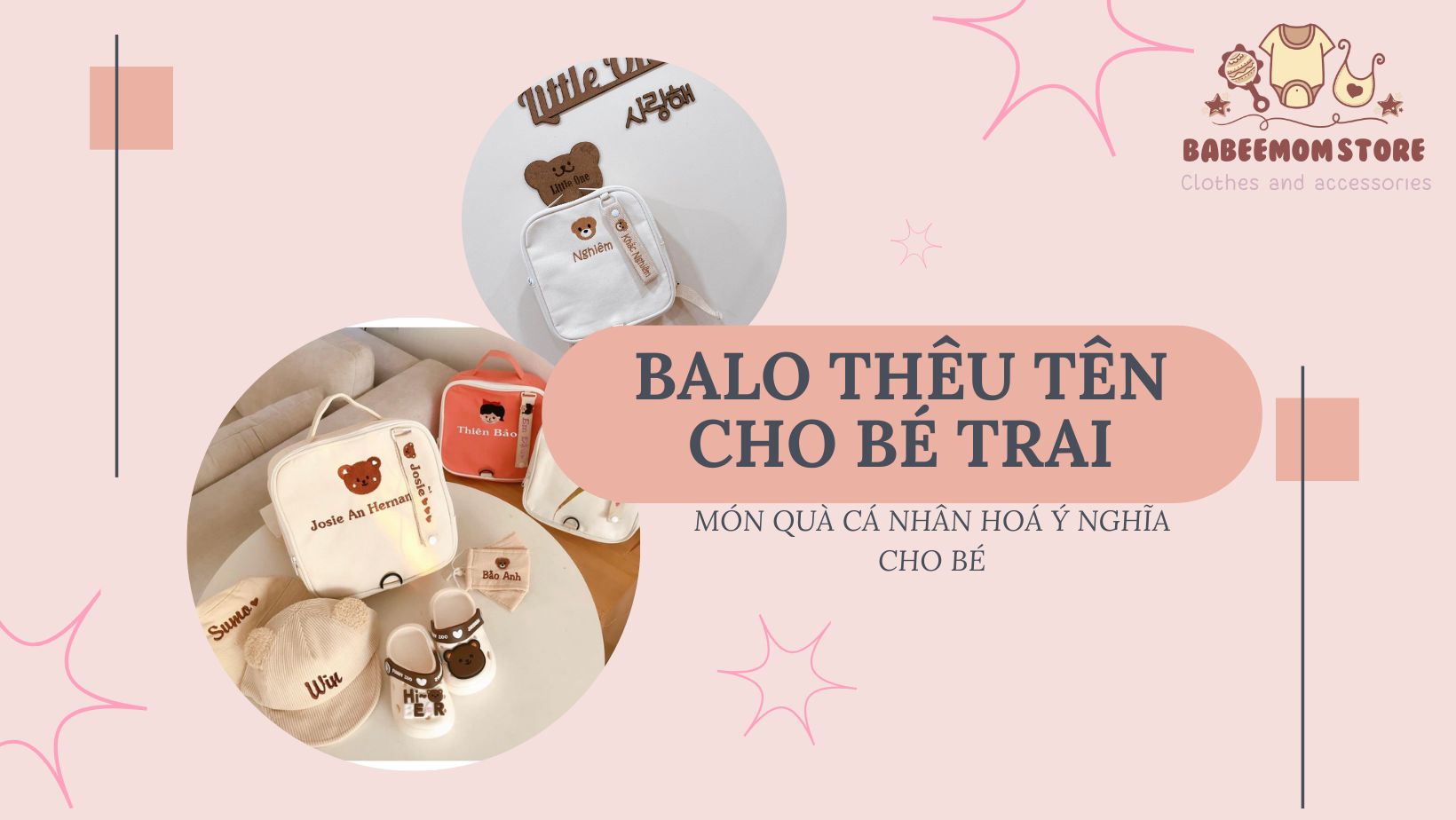 BALO THÊU TÊN CHO BÉ TRAI MÓN QUÀ CÁ NHÂN HOÁ Ý NGHĨA CHO BÉ