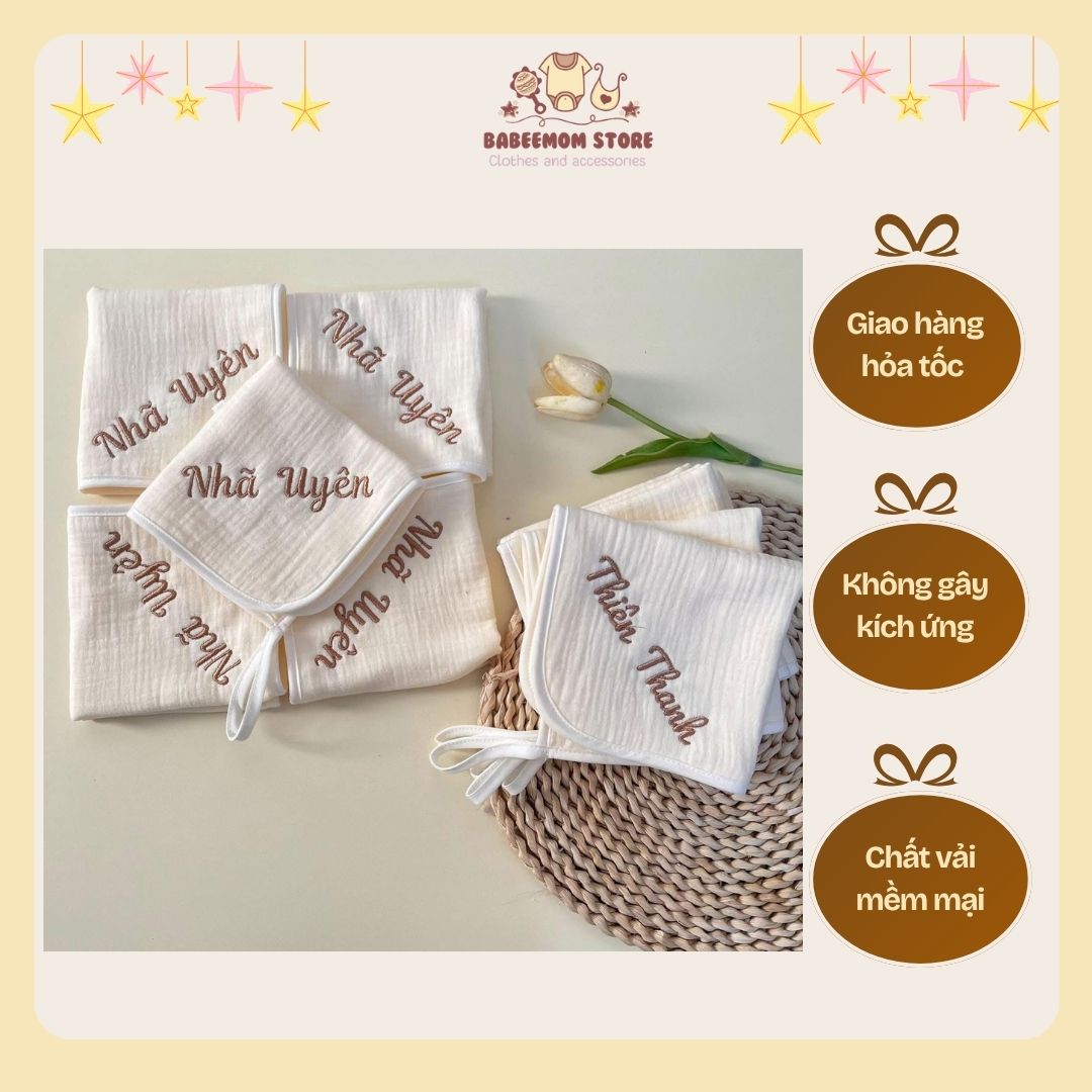 Khăn yếm thuê tên cho bé size nhỏ