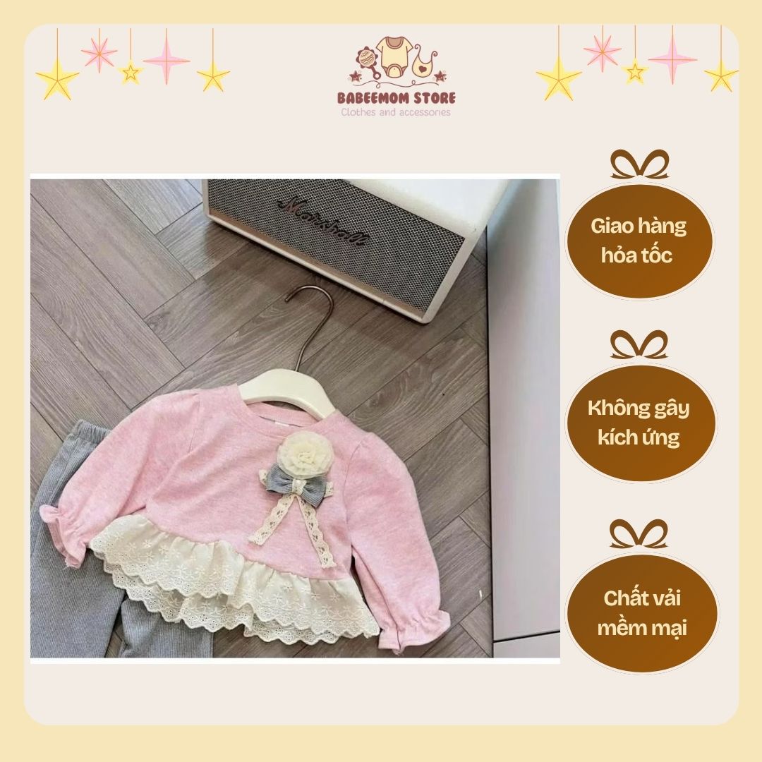 Áo thun màu hồng cho bé gái