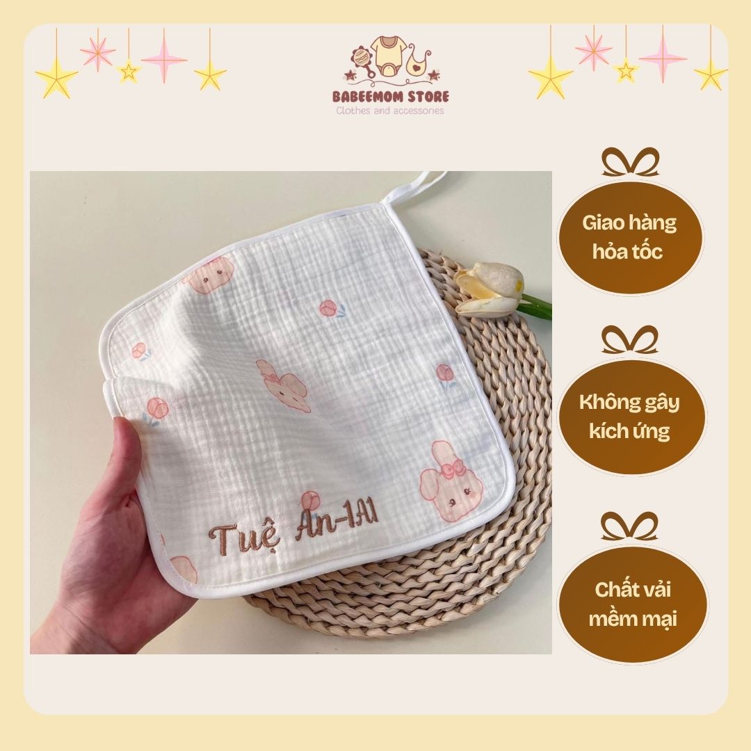 Khăn yến thêu tên cho bé